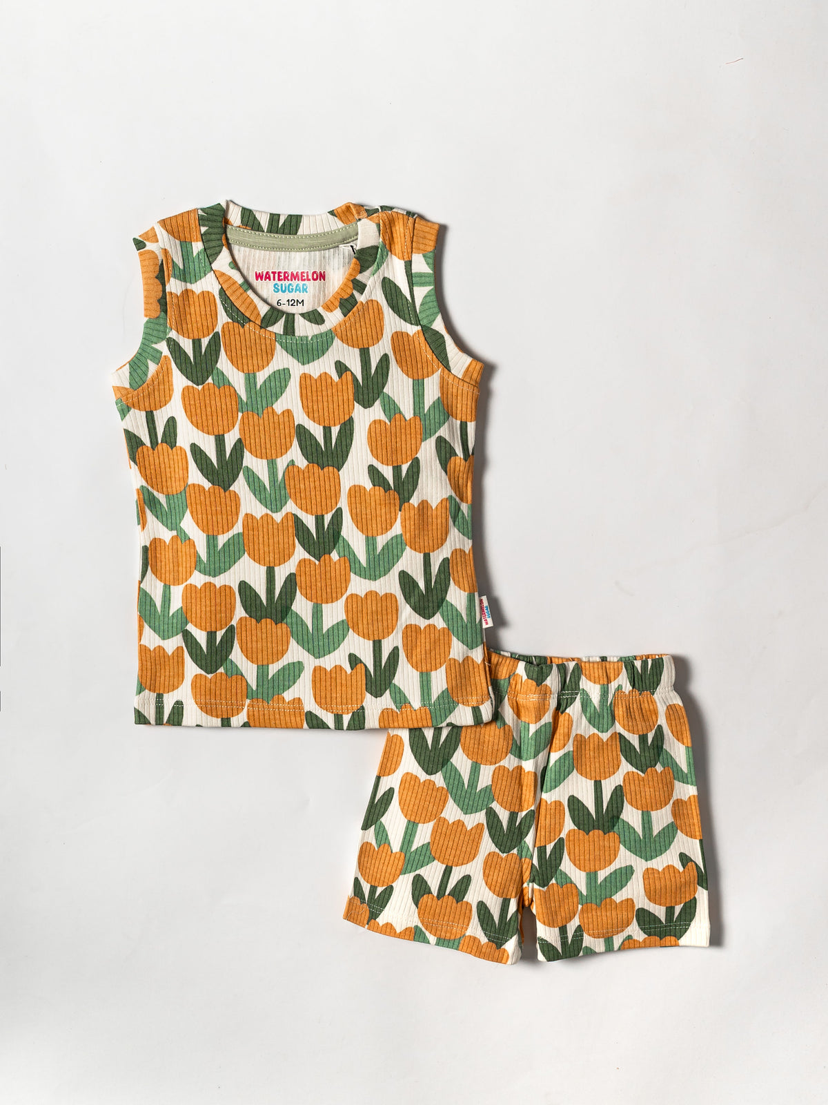 Vintage Tulip sleeveless Co-ord Set(468)