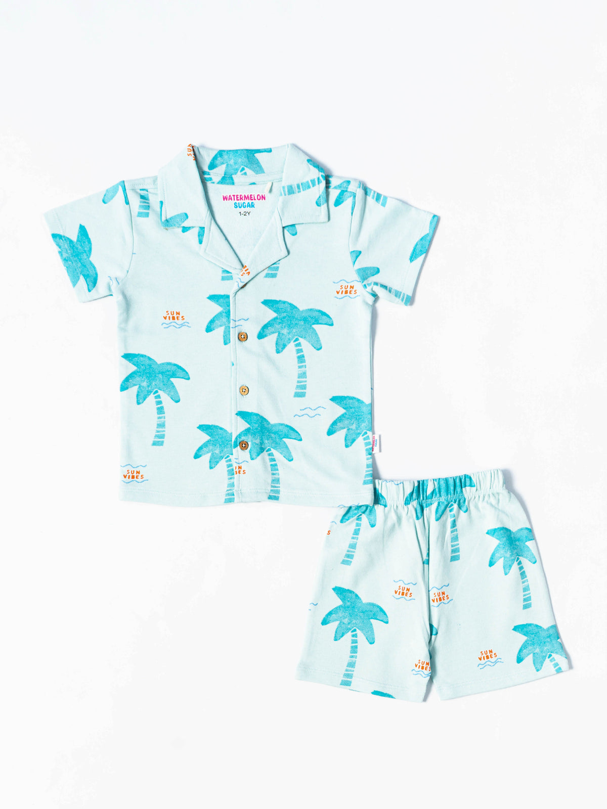 Sun Vibes Palm Tree Shirt & Shorts Set (597)