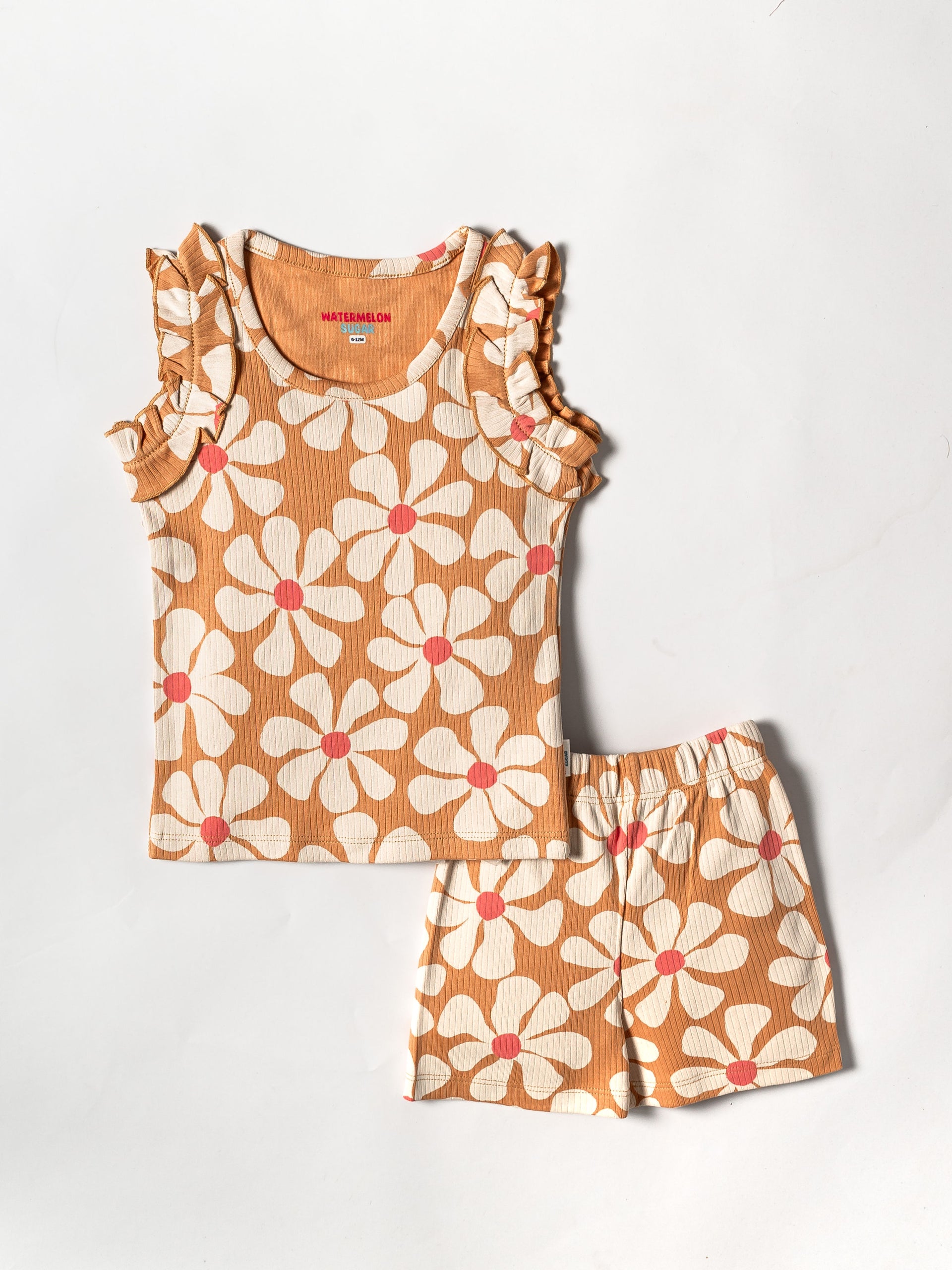 Blossom Ruffle sleeveless Co-ord set(450)