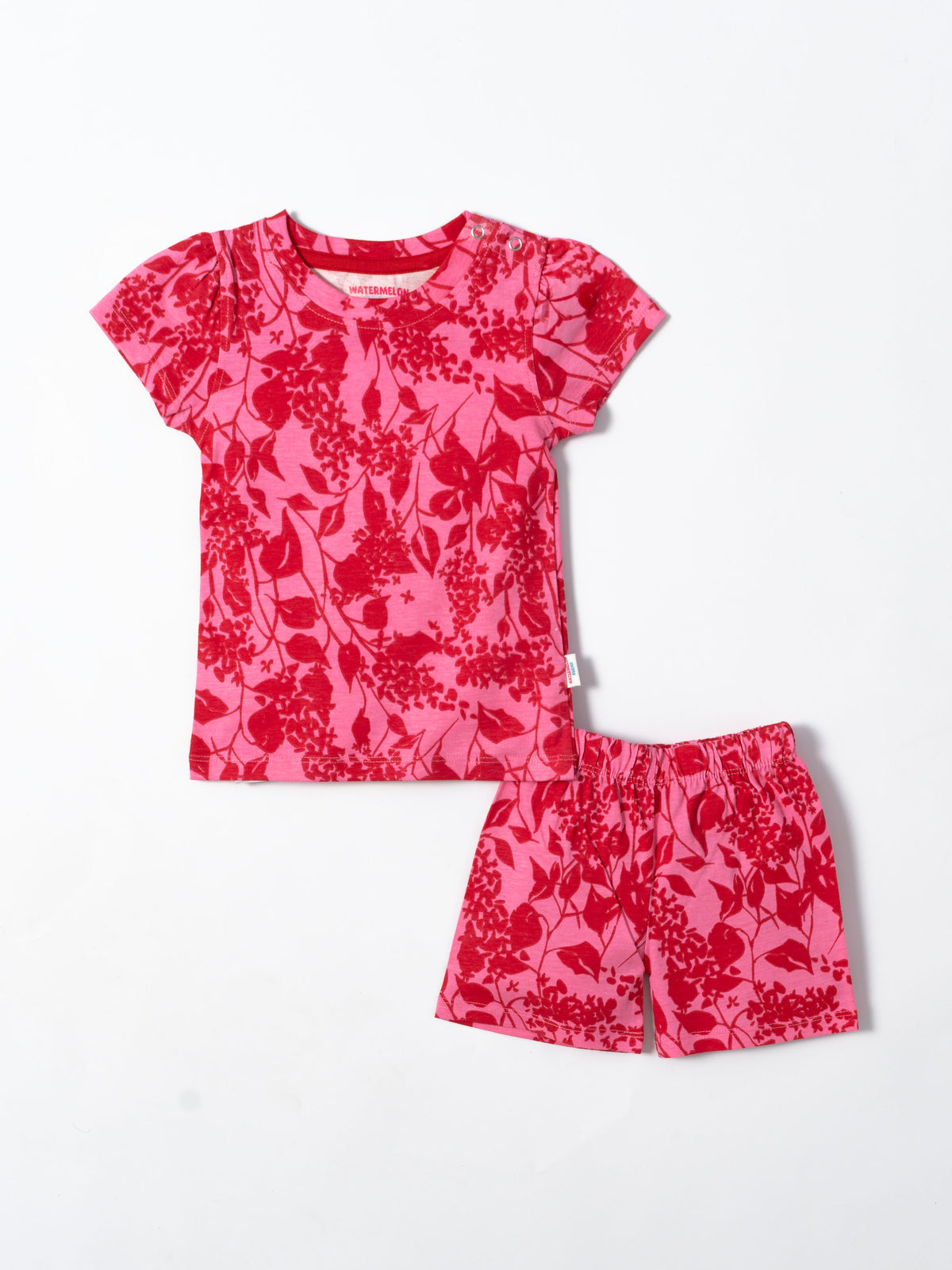 Crimson Garden Floral Puff Sleeve Set (440)