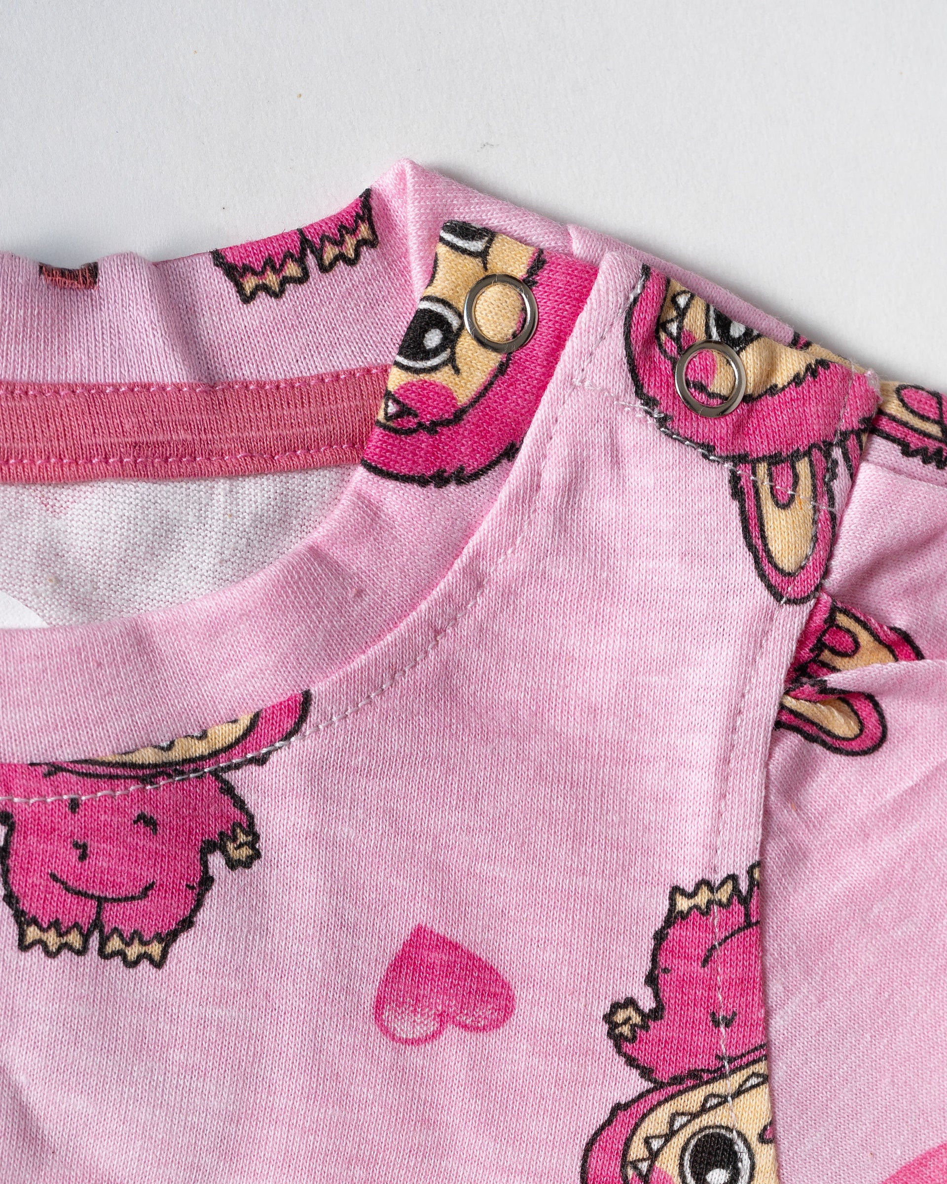 Candy Pink Bunny Heart Puff Sleeve Co-Ord Set (272)