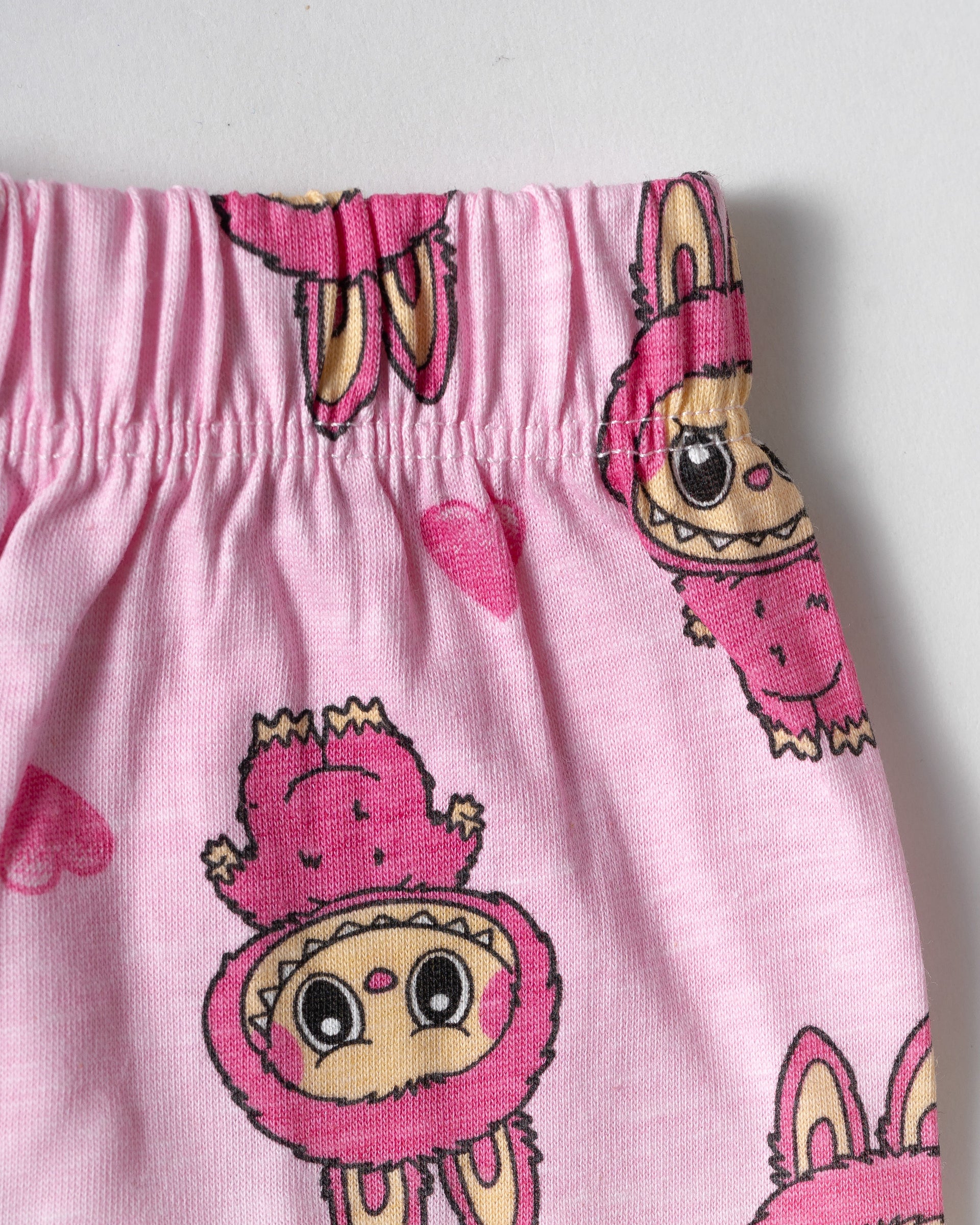 Candy Pink Bunny Heart Puff Sleeve Co-Ord Set (272)