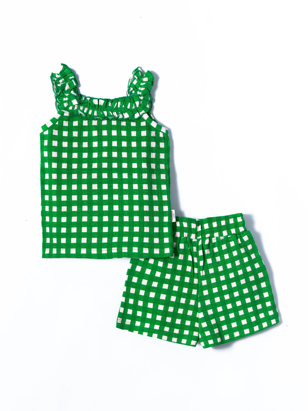 Green Gingham Ruffle Co-ord Set (472)