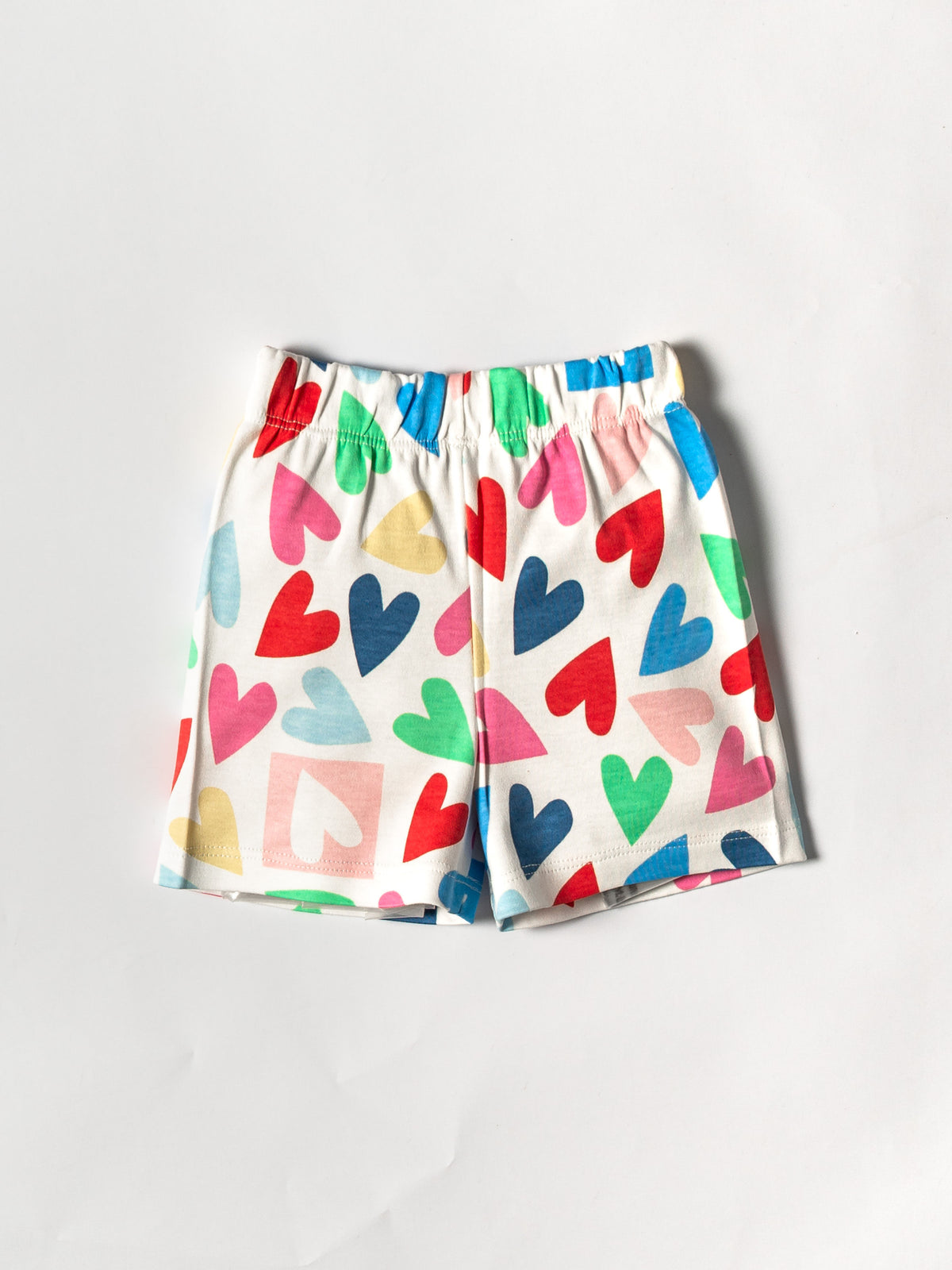 Rainbow Hearts Flutter Sleeve Top & Shorts Set (530)