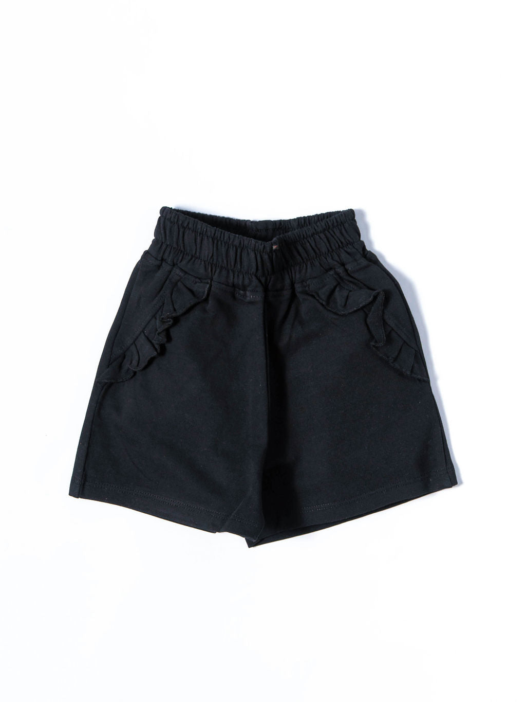 Heart Print Ruffle Top & Black Shorts Set (471)