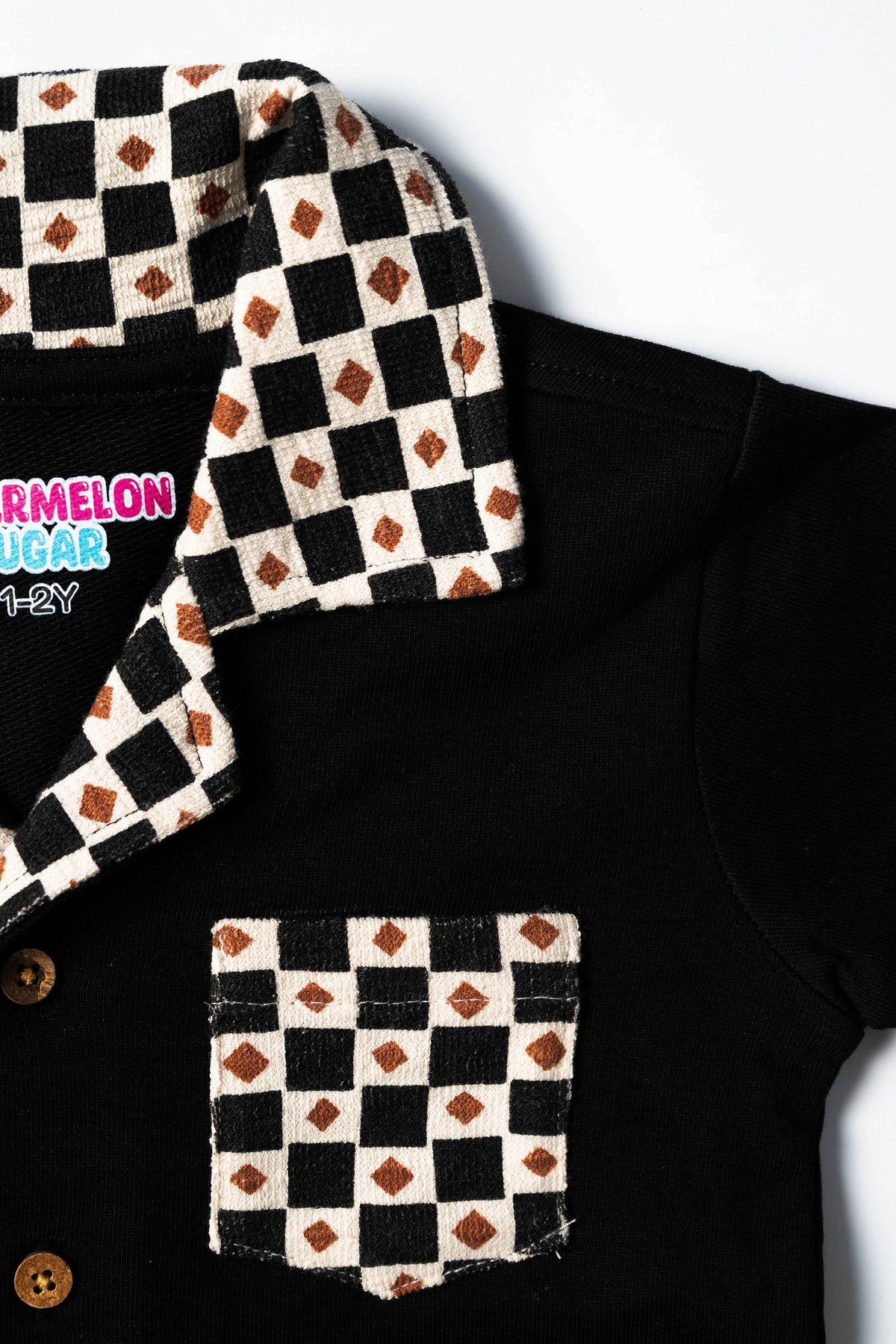 Black Geo Collar Co-ord Set (660)