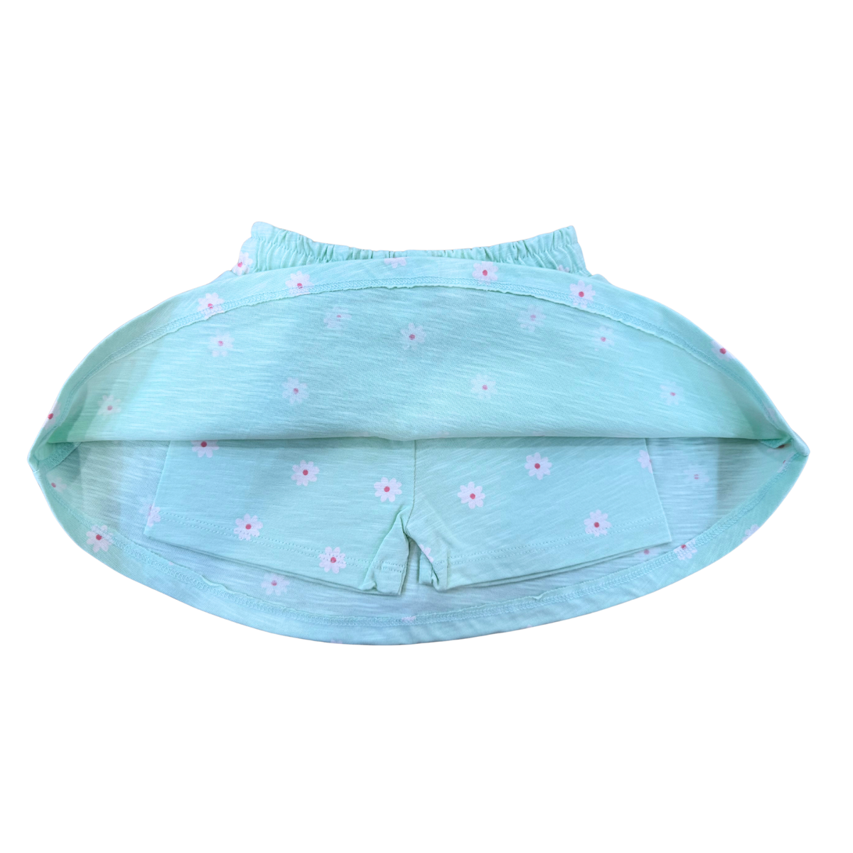 Aqua Floral Ruffle Top & Skort Set (679)