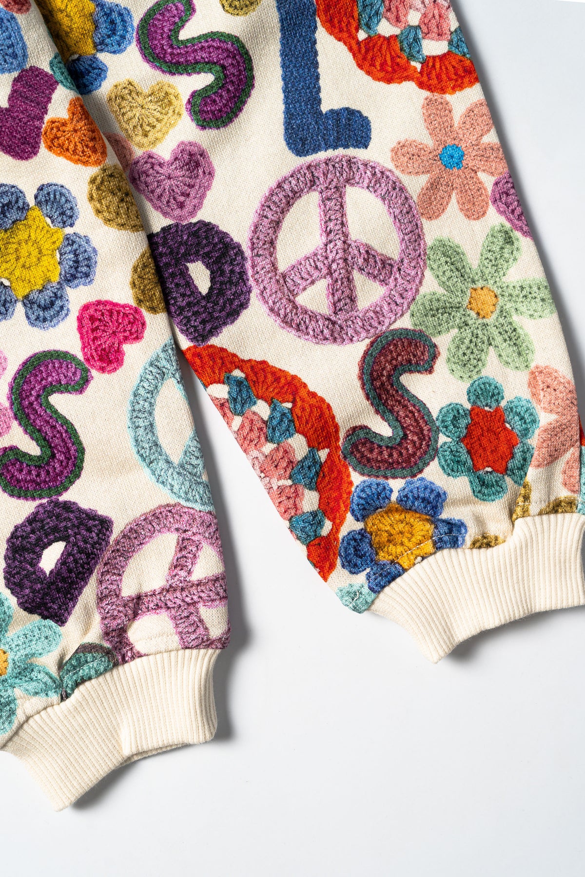 Retro Floral & Peace Sweatshirt and Joggers Co-ord Set (605)