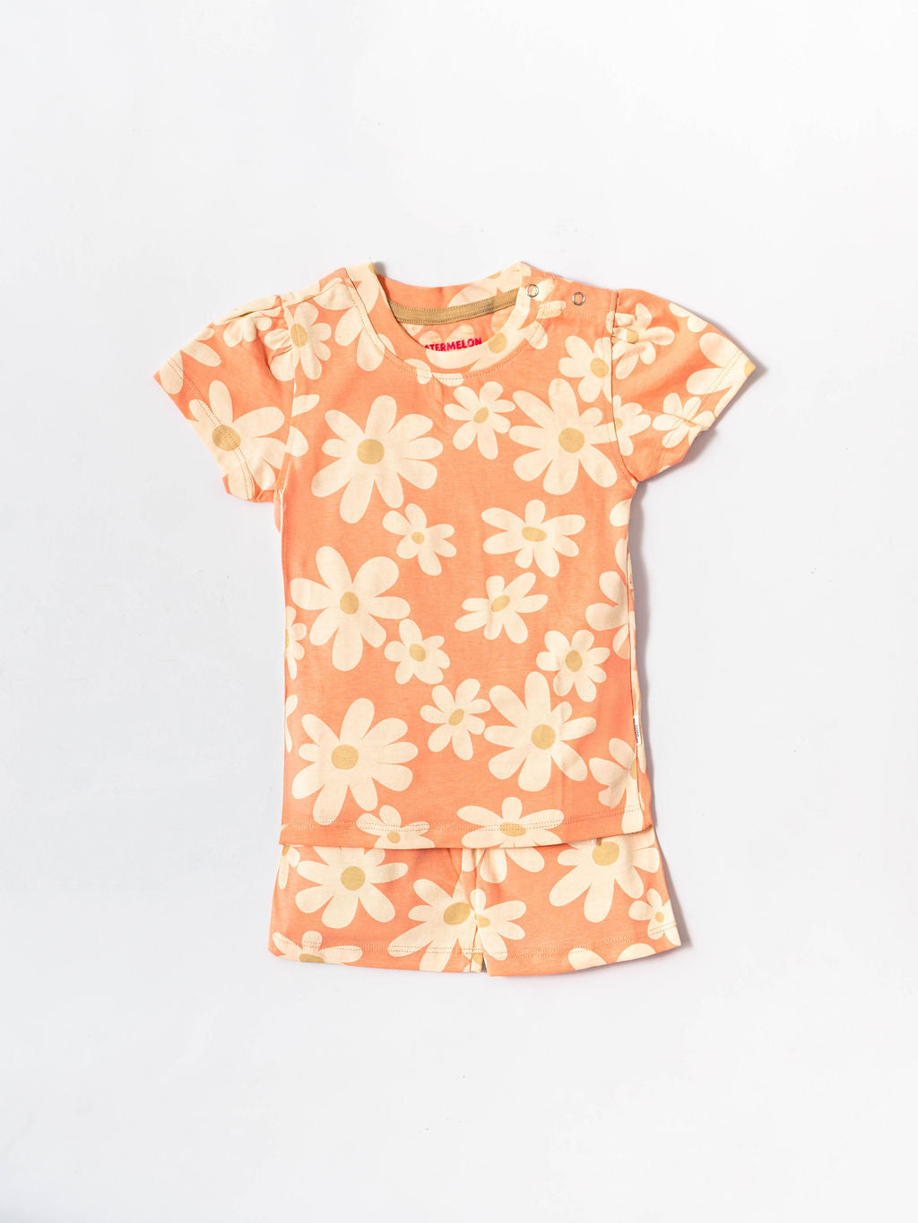 Pink Daisy Puff Sleeve Co-ord Set (244)