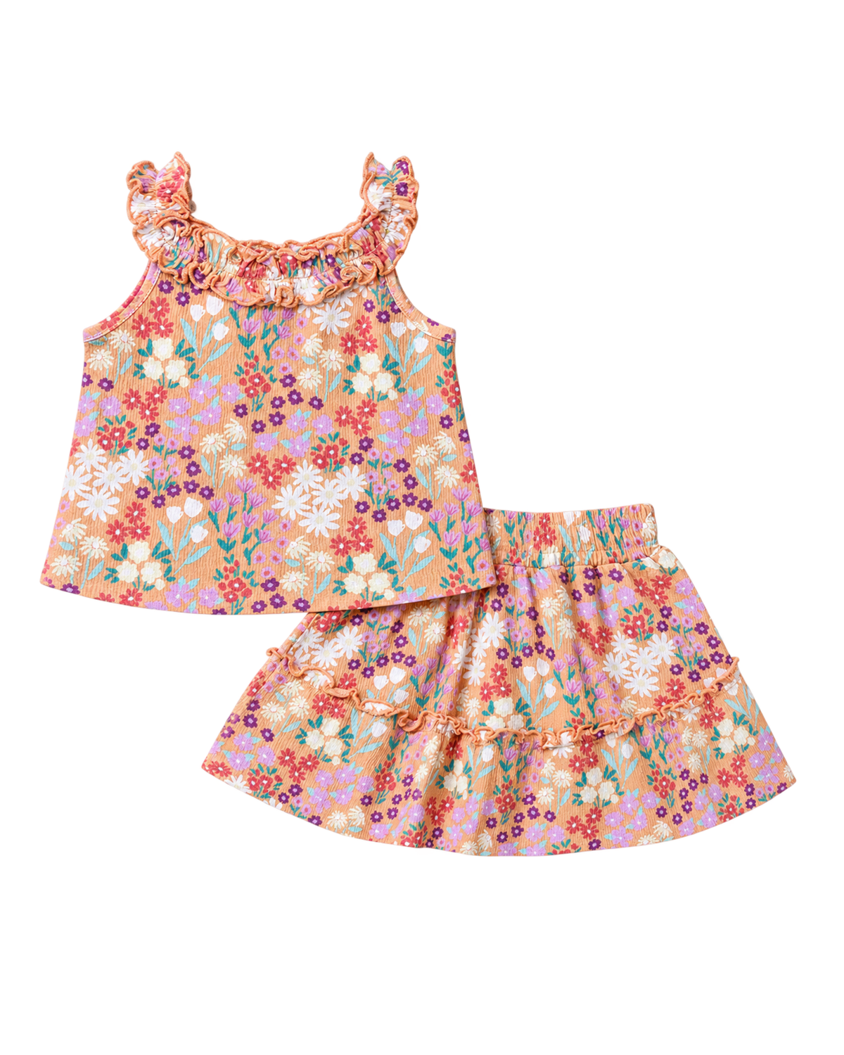 Meadow Bloom Floral Ruffle Skort Set (663)