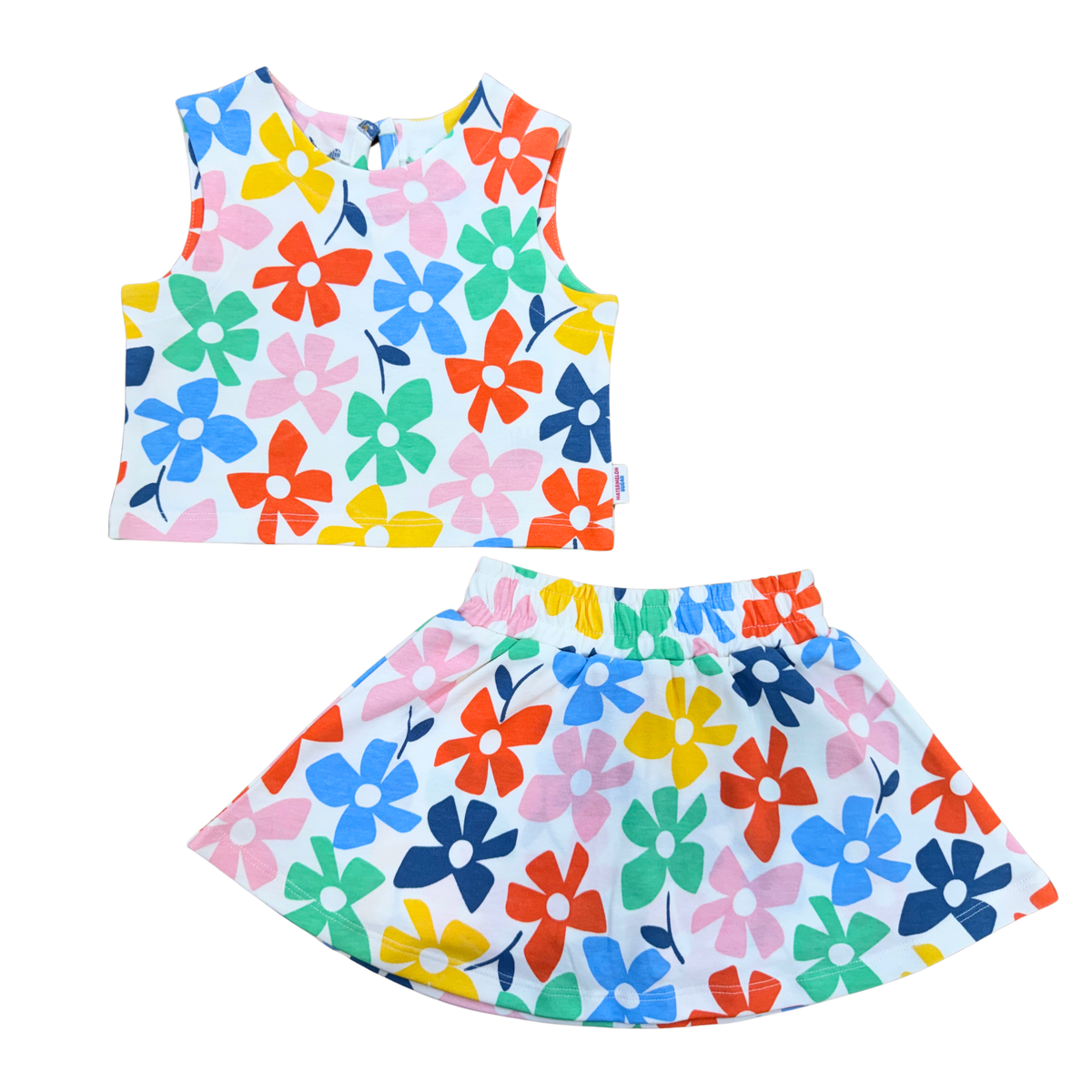 Rainbow Floral Sleeveless Top & Skort Set (669)