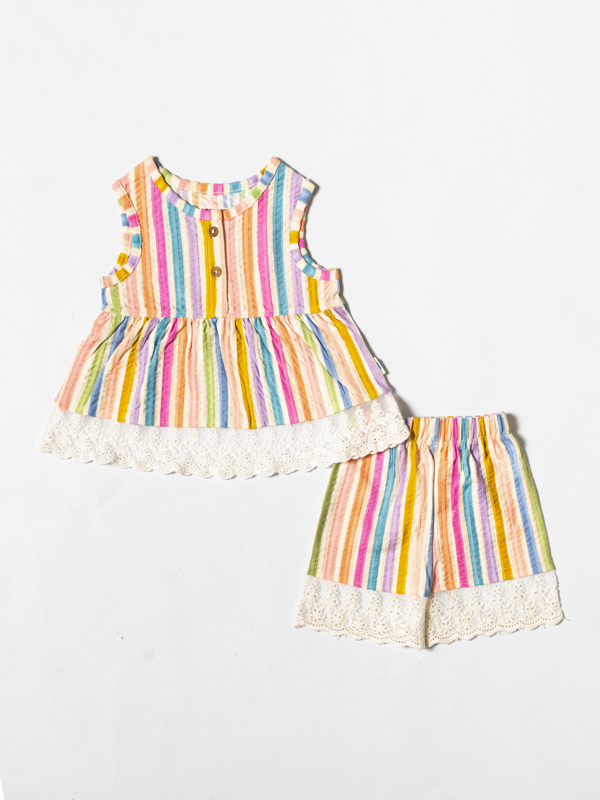 Pastel Rainbow Stripes Co-ord Set (653)