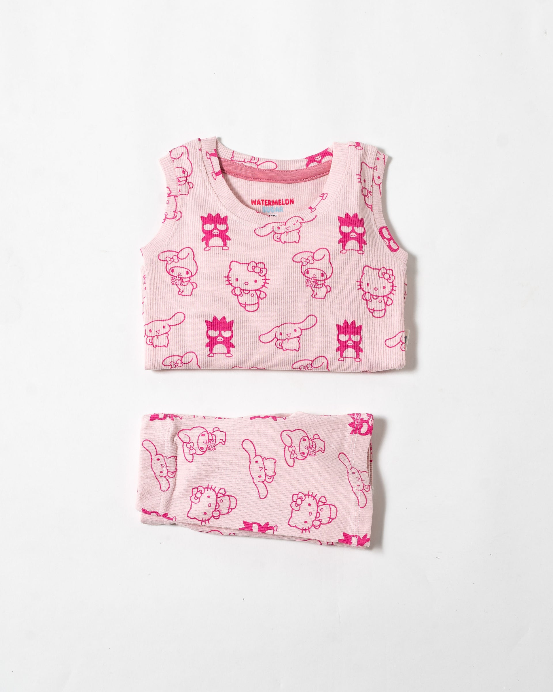 Candy Pink Friends Sleeveless Co-Ord Set (320)