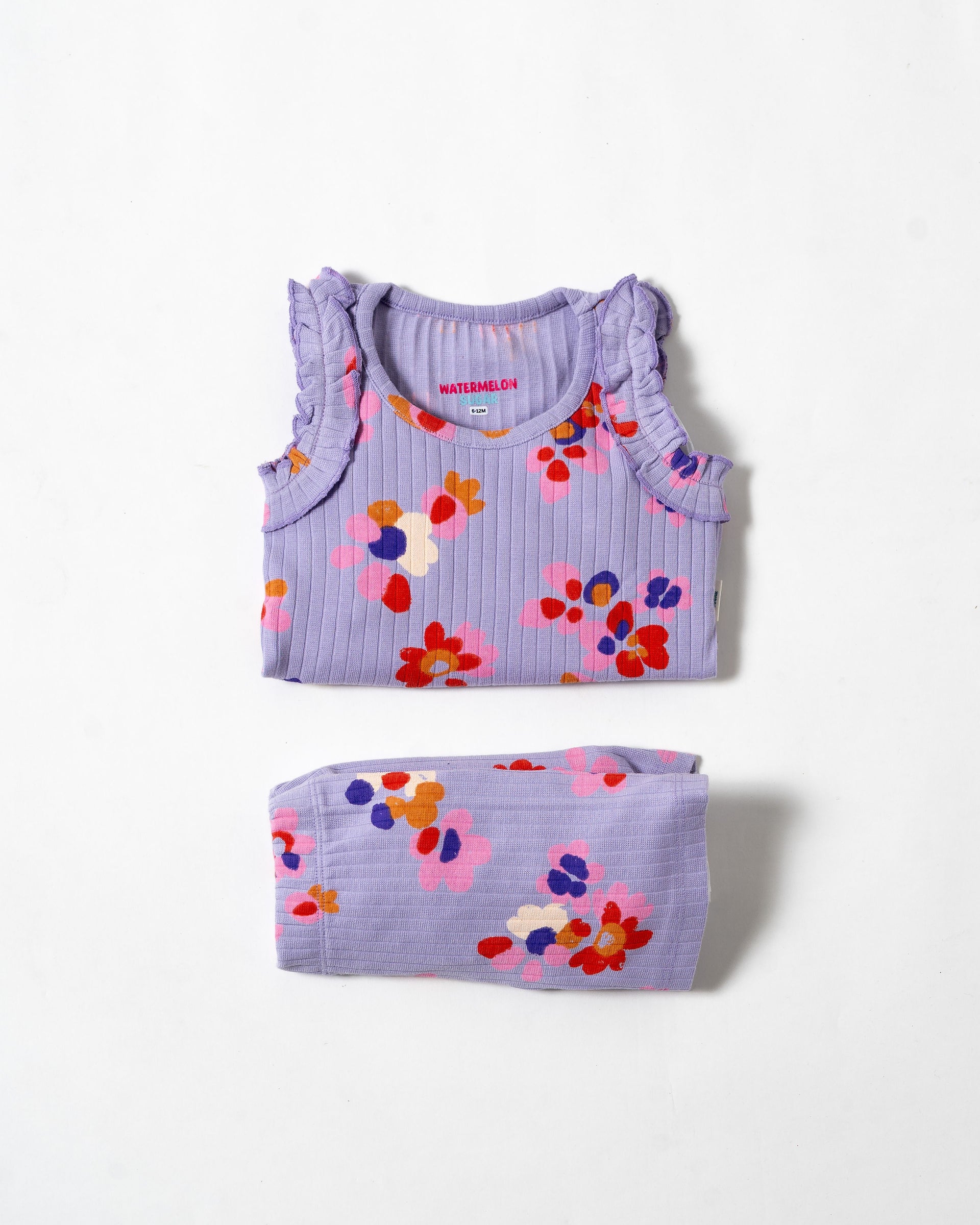 Lavender Blossom Frill Sleeveless Co-ord Set