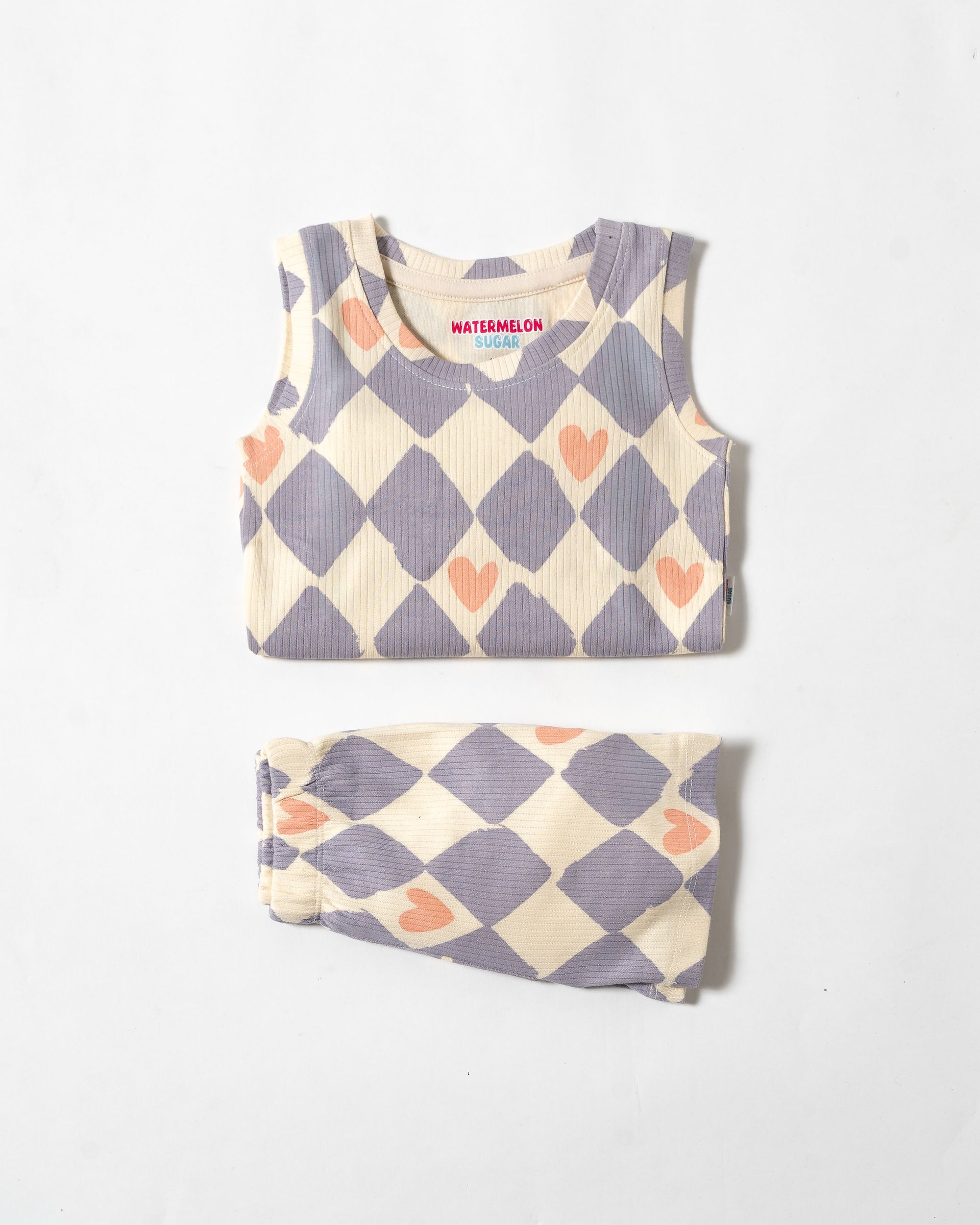 Harlequin Hearts Sleeveless Co-Ord Set (351)