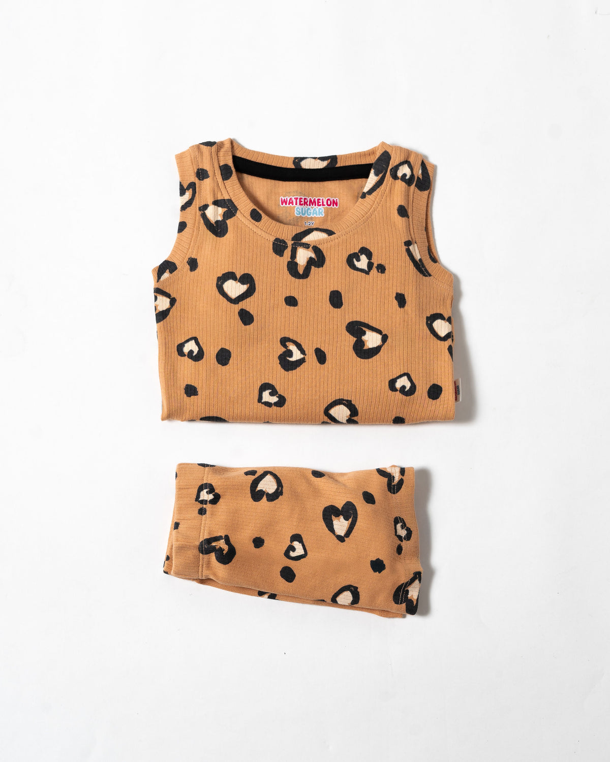 Caramel Heartbeats Sleeveless Co-Ord Set (342)