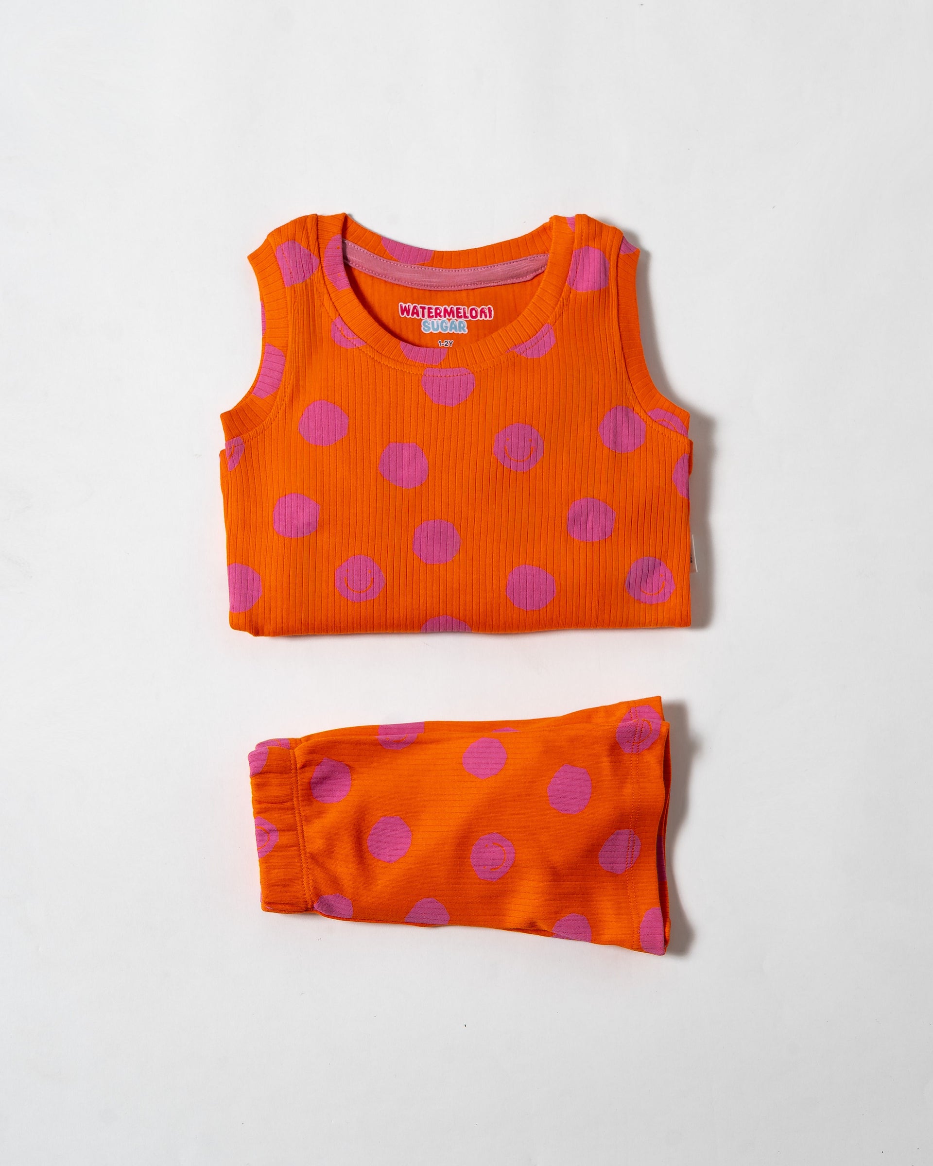 Tangerine Pop Polka Sleeveless Co-Ord Set (347)
