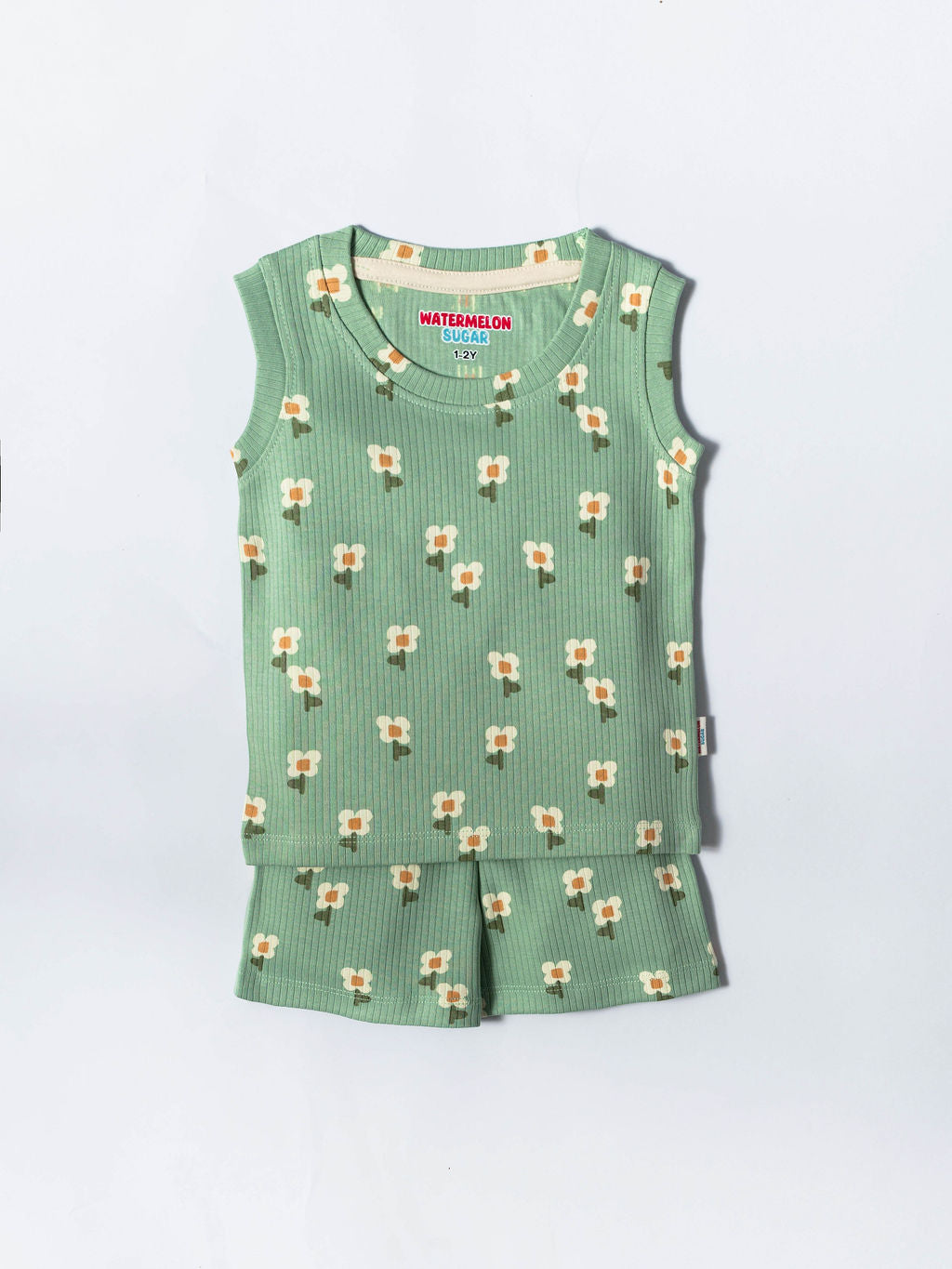 Mint Bloom Ribbed Co-Ord Set (429)