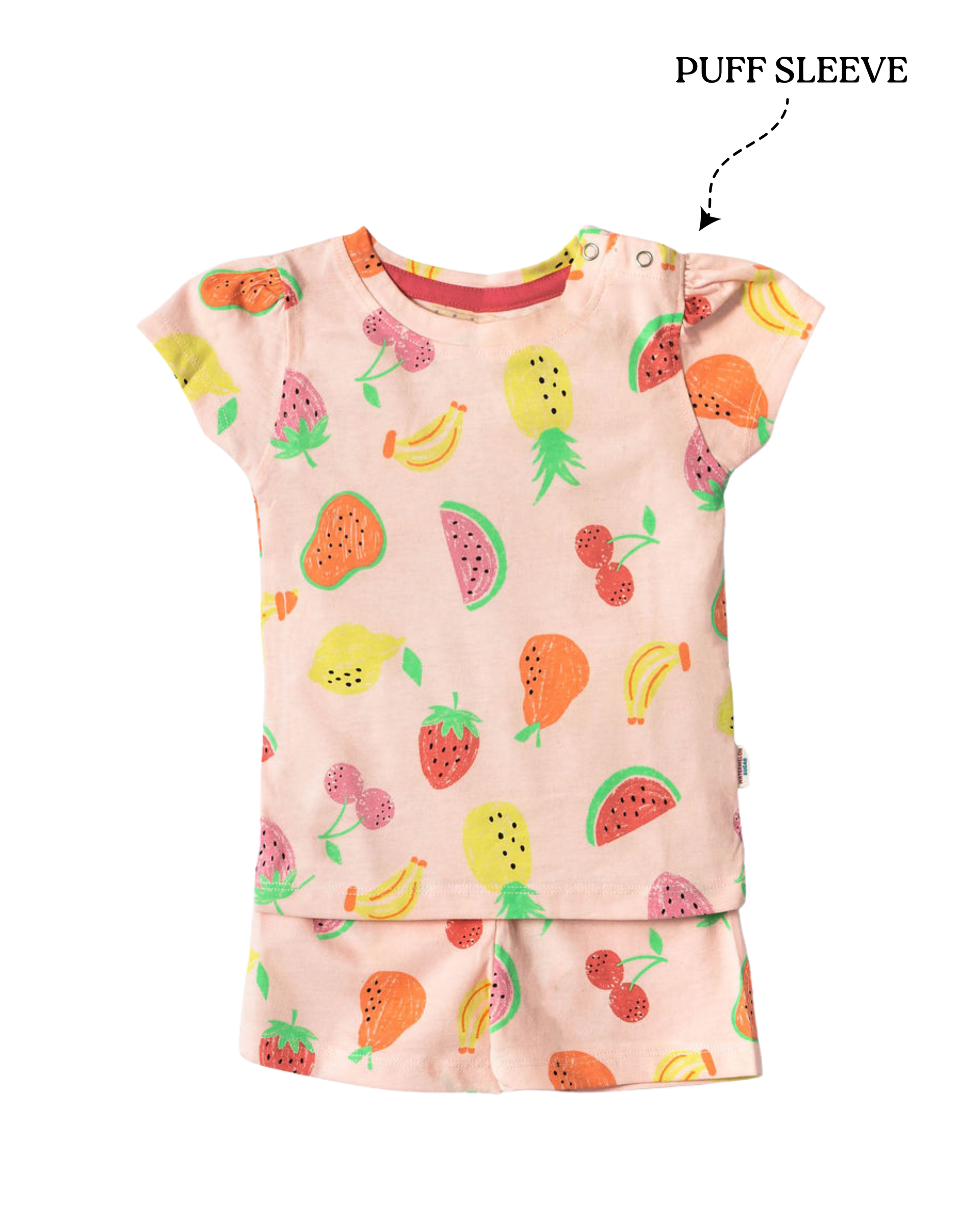 Girls Fruity Delight Puff Sleeve Co-ord Set (237)