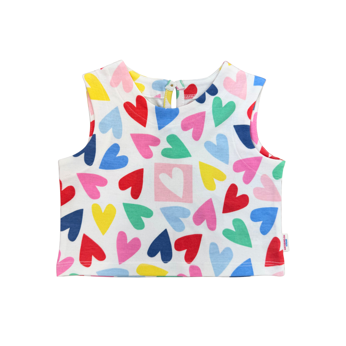 Rainbow Hearts Print Top & Skort Set(670)