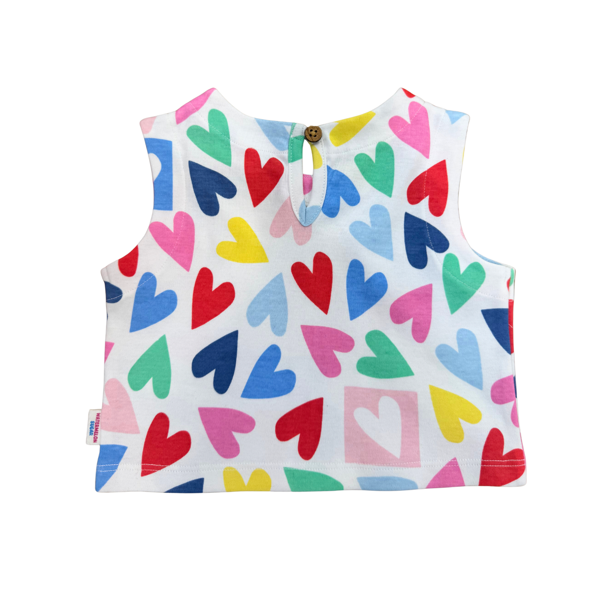 Rainbow Hearts Print Top & Skort Set(670)