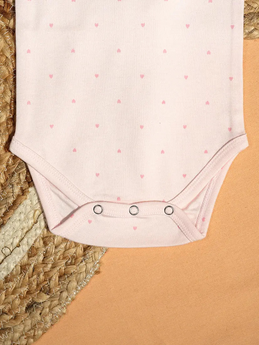 Pink Heart Print Baby Romper (ROM20)