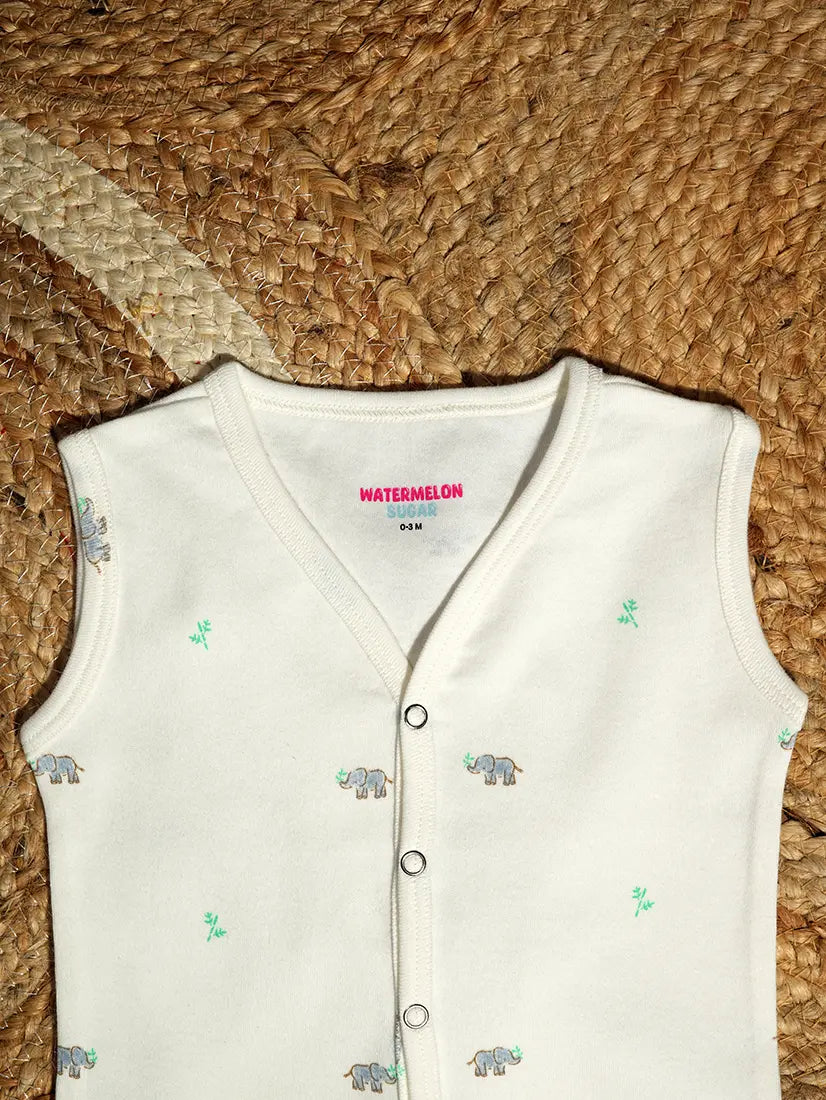 Elephant Cubs Printed Baby Jabla