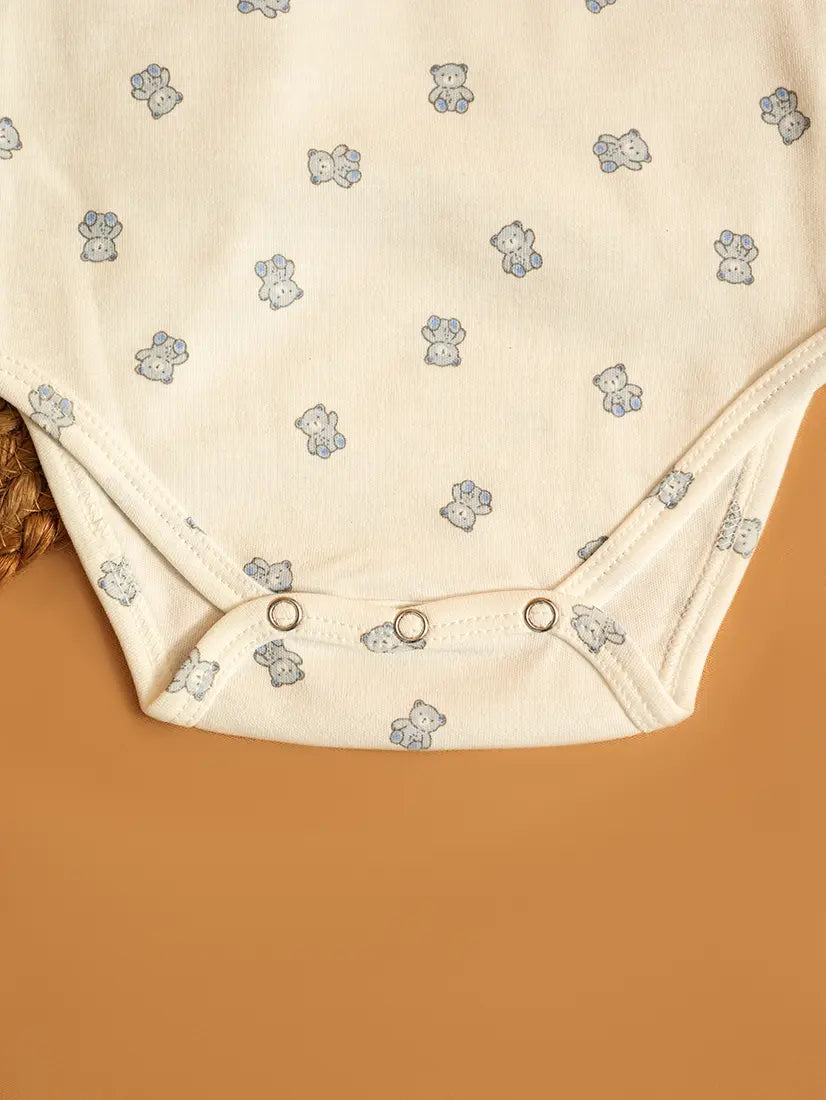 Blue Teddy Bear Printed Baby Romper (ROM1)