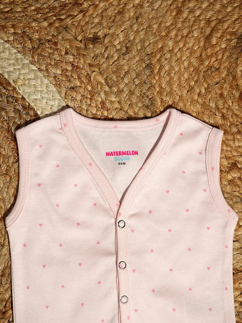 Pink Heart Printed Baby Jabla