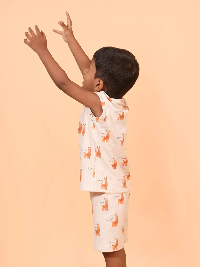 Llama Print Sleeveless Co-ord Set (174)