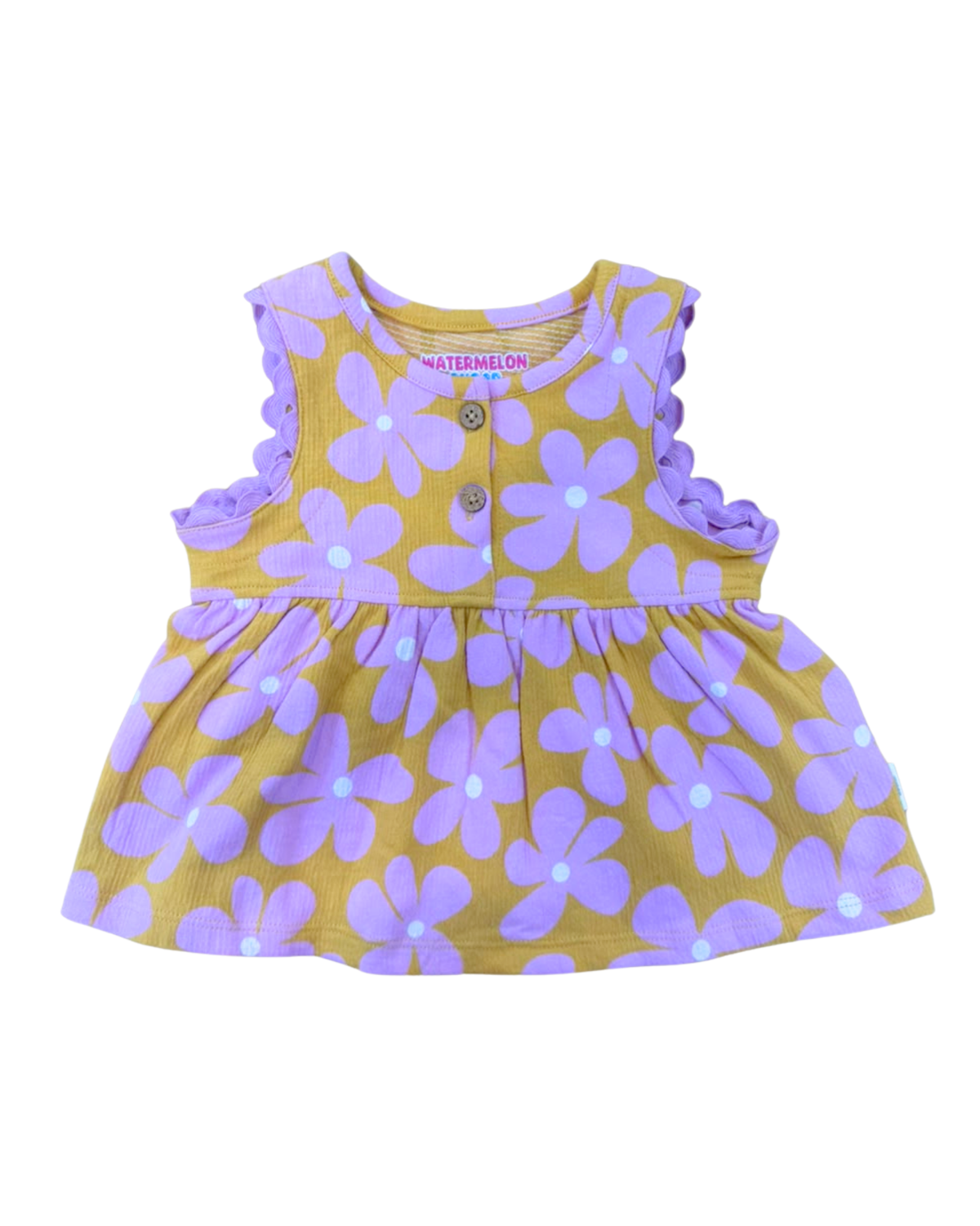 Mustard Floral Ruffle Co-ord Set(664)