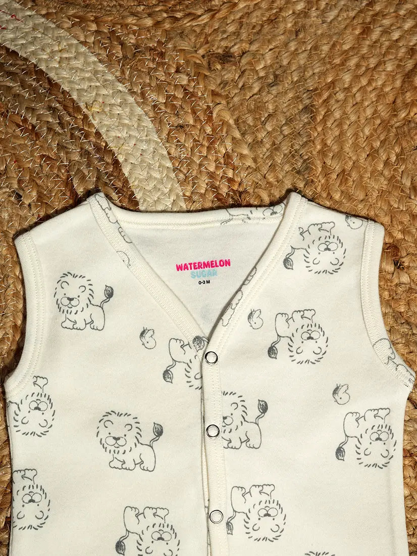 Lion Printed Baby Jabla