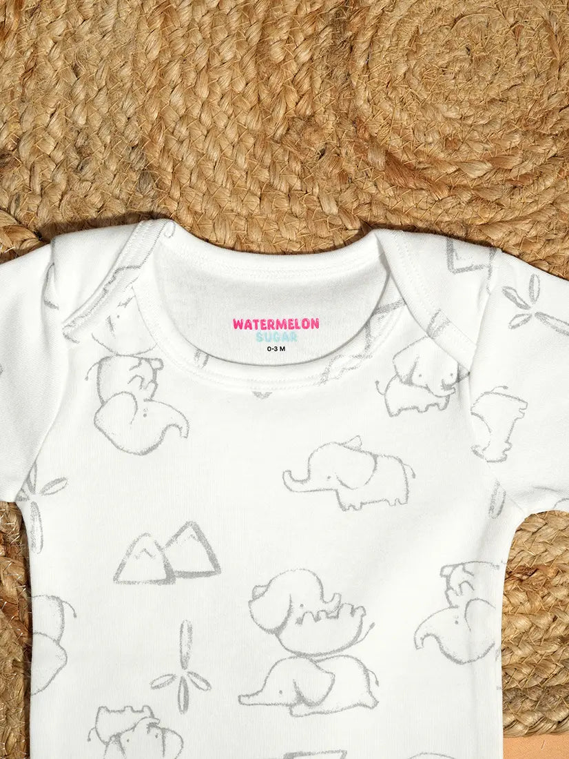 Elephant Print Baby Romper (ROM12)