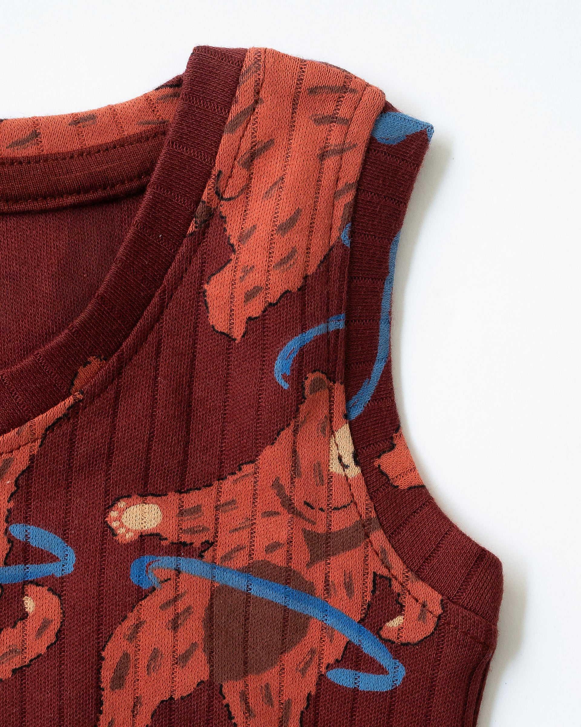 Maroon Bear Parade Sleeveless Co-ord Set (306)