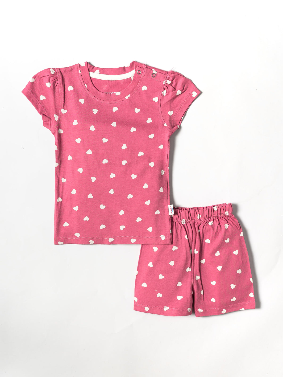 Girls Sweet Hearts puff sleeve Co-ord Set (516)