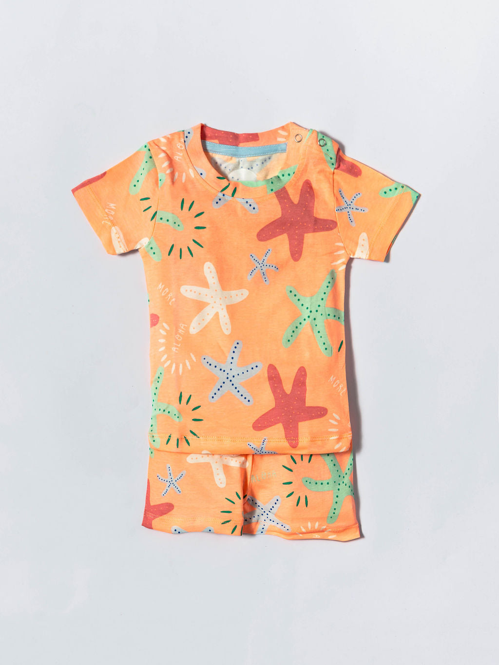 Peach Starfish Co-ord Set – Half Sleeves (187)