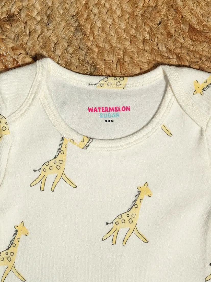 Giraffe Print Baby Romper (ROM14)