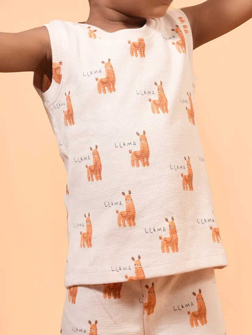 Llama Print Sleeveless Co-ord Set (174)