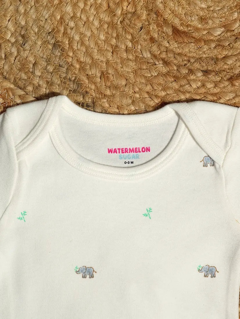 Mini Elephant Print Baby Romper (ROM18)