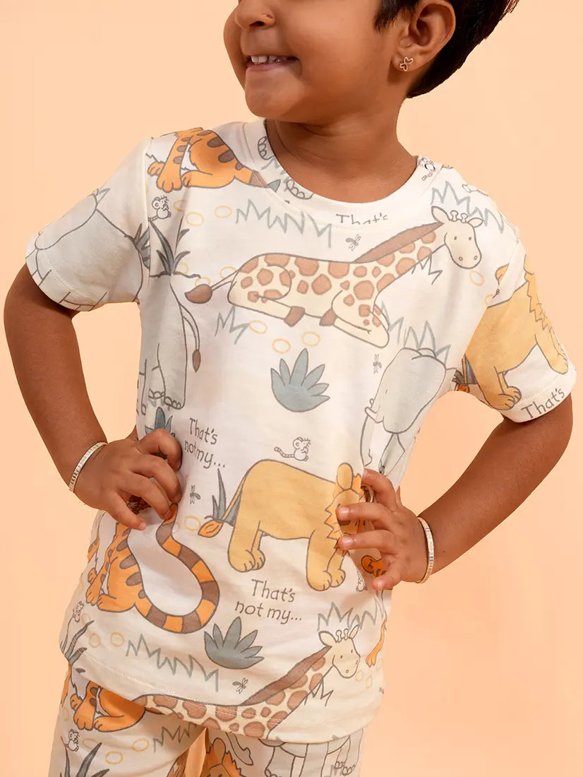 Safari Animal Print Half Sleeve Co-ord Set (178)