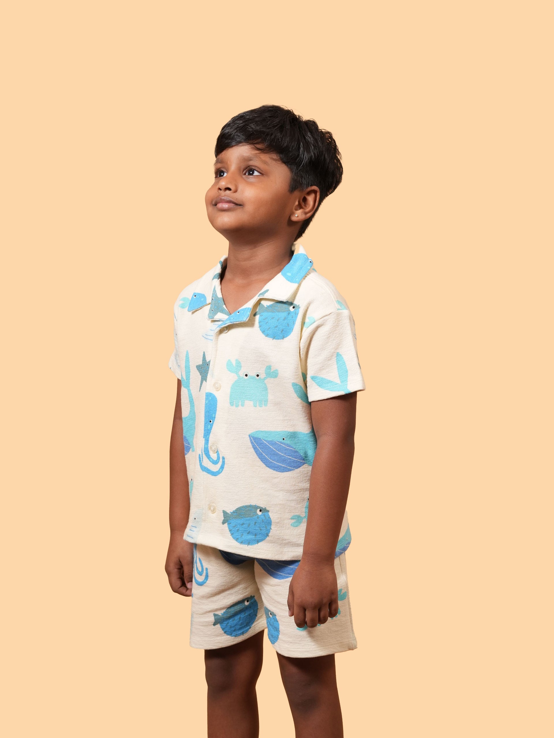 Ocean Friends Loopknit Shirt & Shorts Co-Ord Set (184)