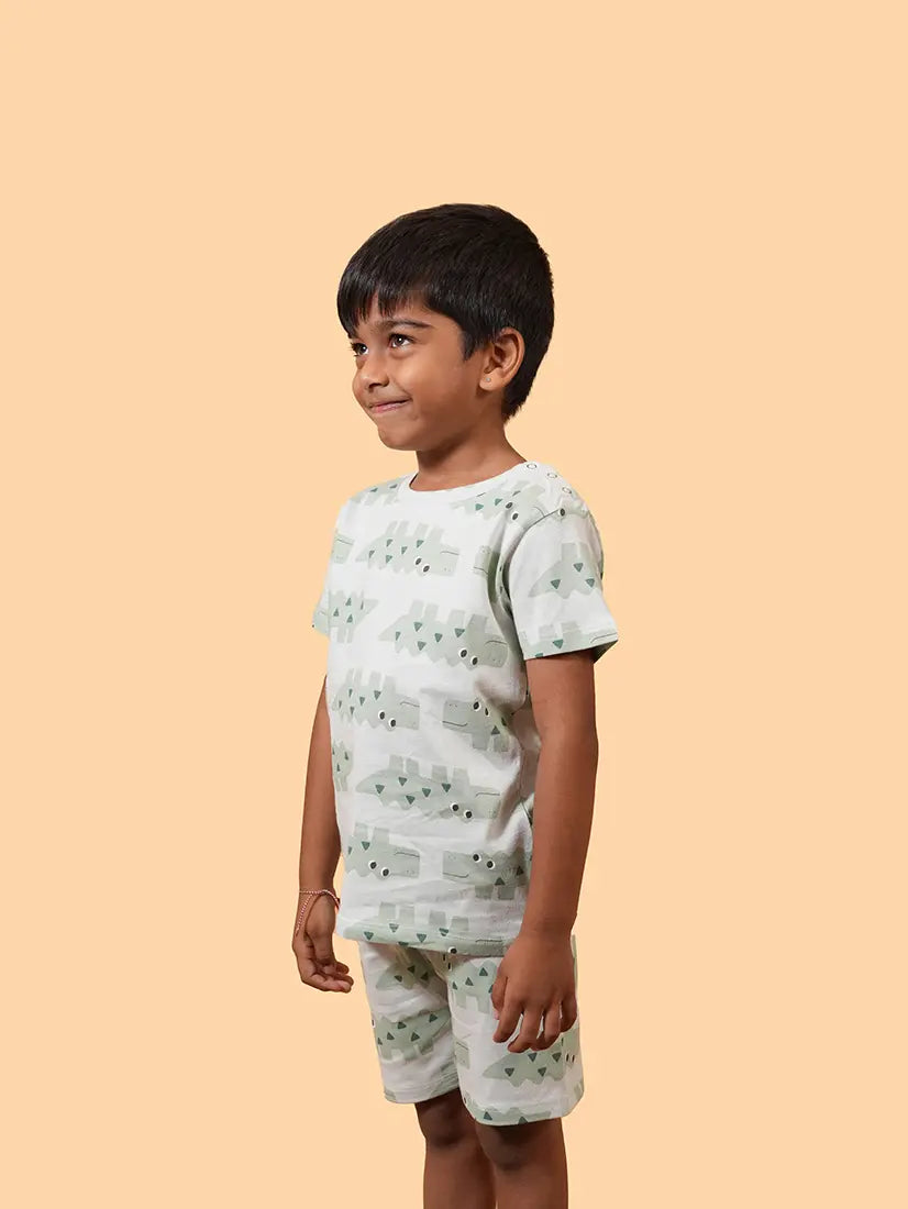 Mint Crocodile Print Co-ord Set (231)