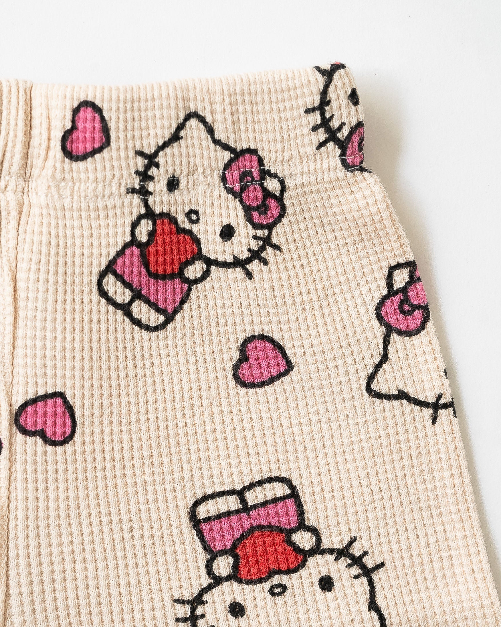 Cream Kitty Love Sleeveless Co-ord Set (307)