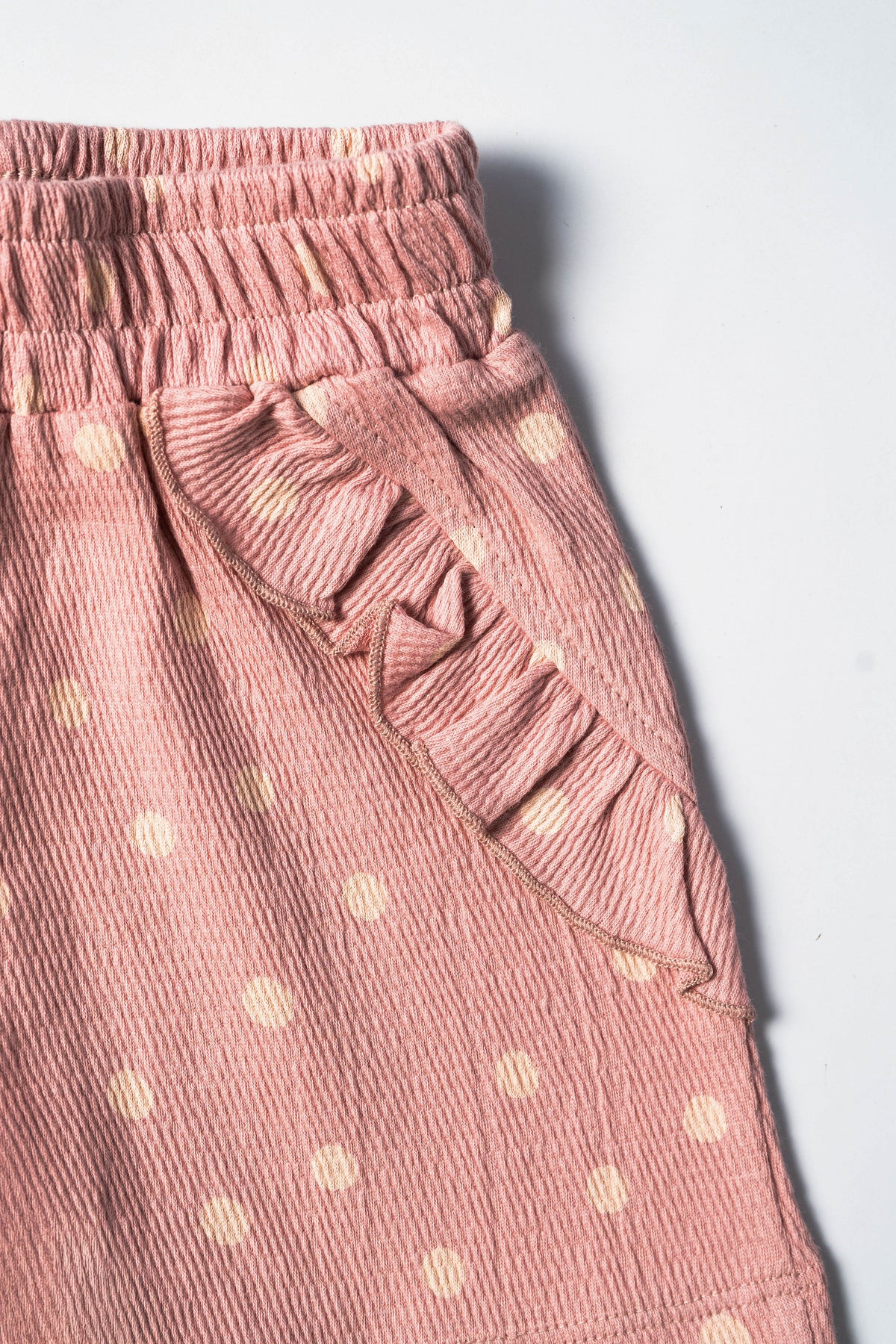 Pink Polka Dot Crinkle Top & Shorts Set (424)