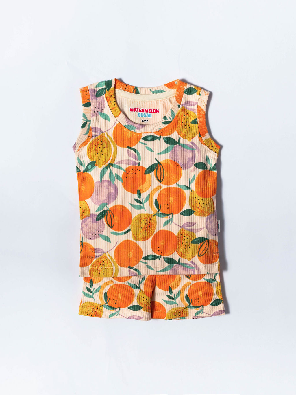 Citrus Bloom Ribbed Co-Ord Set (433)