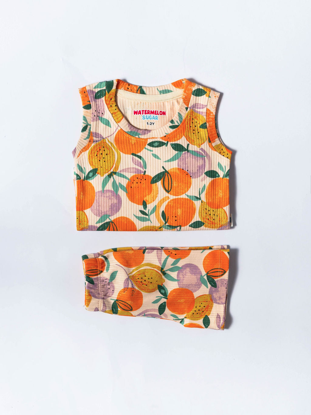 Citrus Bloom Ribbed Co-Ord Set (433)