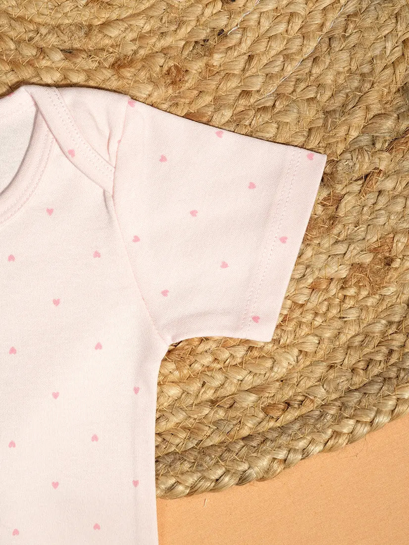 Pink Heart Print Baby Romper (ROM20)