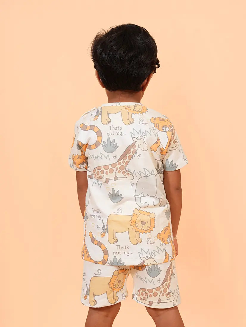 Safari Animal Print Half Sleeve Co-ord Set (178)