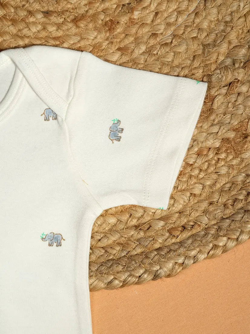 Mini Elephant Print Baby Romper (ROM18)