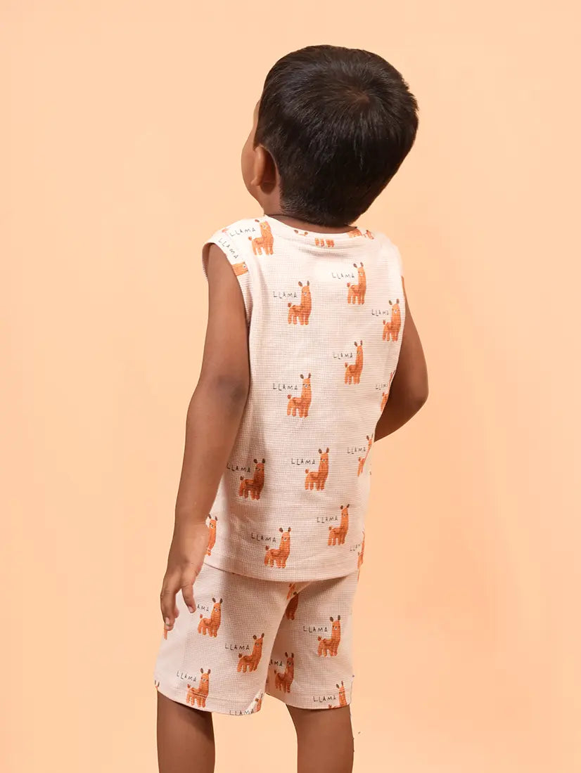 Llama Print Sleeveless Co-ord Set (174)